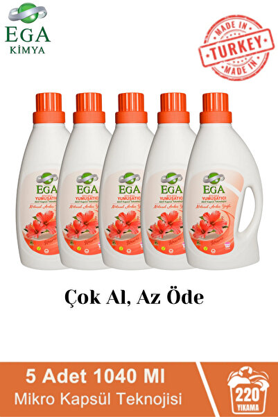 Ega Kimya Aktif Kapsül Teknolojili Amber Çamaşır Yumuşatıcısı 5 X 1040 ml 220...