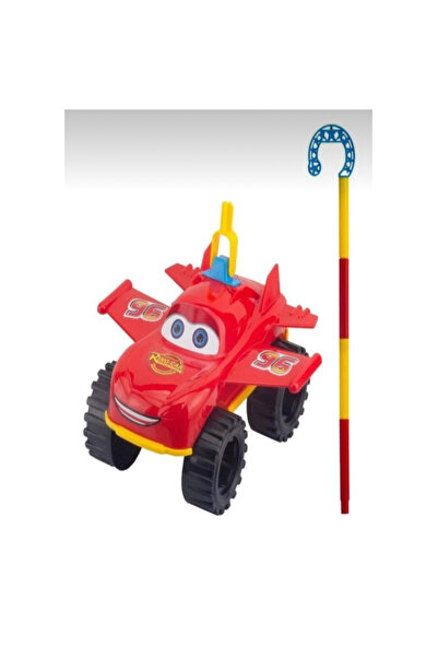 abnturk Şimşek Mcqueen Baston Saplı İttirmeli Oyuncak Araba