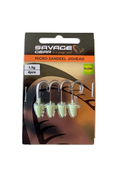 Savage Gear LRF Micro Sandeel Jighead Glow Zoka (4'lü Paket) 1.5gr