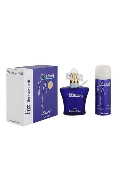 Rasasi Blue Lady EDP With Free Deo Spray (EDP 40 Ml, Deo Spray 50 Ml)