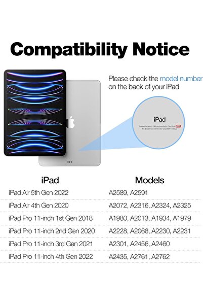 Fogy Ipad Air 11 4/5 Nesil M1/m2/m3 Uyumlu X7 Magic Keyboard Touchpad Işıklı Türkçe Q Klavyeli Kılıf