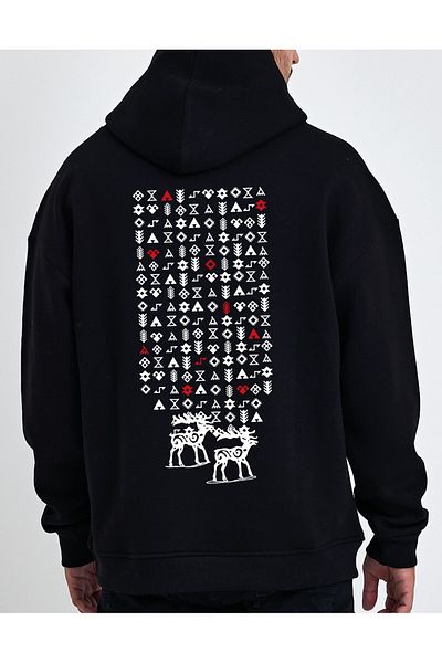 VEK Unisex Oversize Sweatshirt - Turkish Kilim Motifs, Special Design