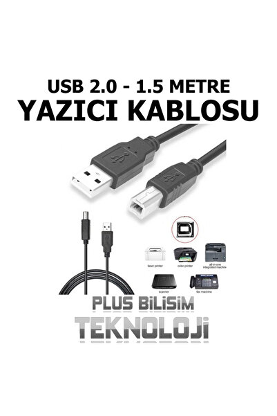 Plus Bilişim OEM Yazıcı Kablosu 1.5 Mt. USB 2.0 HP, Canon, Brother, Epson PC ...