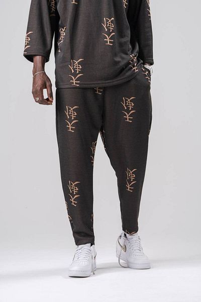 Superbluemexico Αθλητικό παντελόνι UNISEX κινέζικο εμπριμέ casual oversize Motto