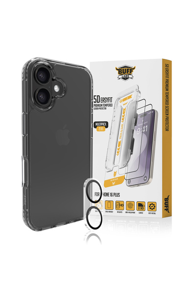 Buff Labs Buff iPhone 16 Plus Avantaj Paket - Kılıf + Ekran Koruyucu + Lens K...