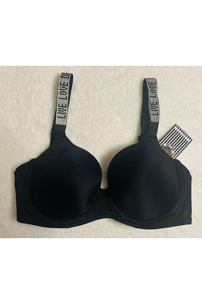 Orkide Black Sparkling Strap Foam Cup Bra - 8830