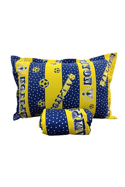 Hayal çeyiz Single Yellow Navy Blue Elastic Sheet Set - Fan