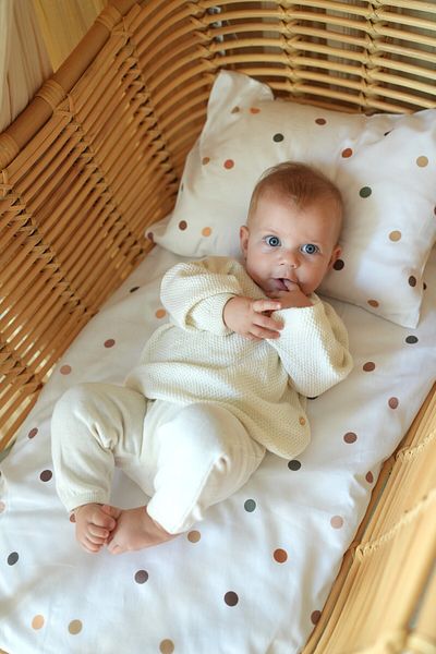 Lollie Baby&Kids Mother's Side Crib Elastic Sheet Set (55X95 cm) - Dots
