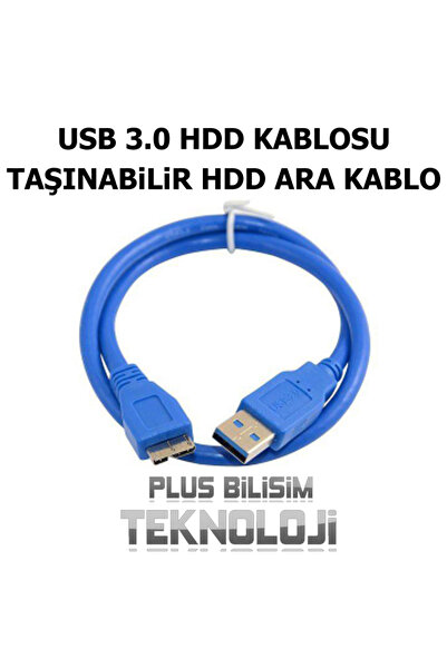 Plus Bilişim OEM Usb 3.0 Hdd Hardisk Kablosu, Taşınabilir HDD Kablosu, Data Kablosu 30cm Plus Bilişim