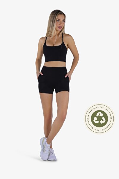 YesEco Women’s Black Activewear High-Support Padded Criss-Cross Sports Bra | ...