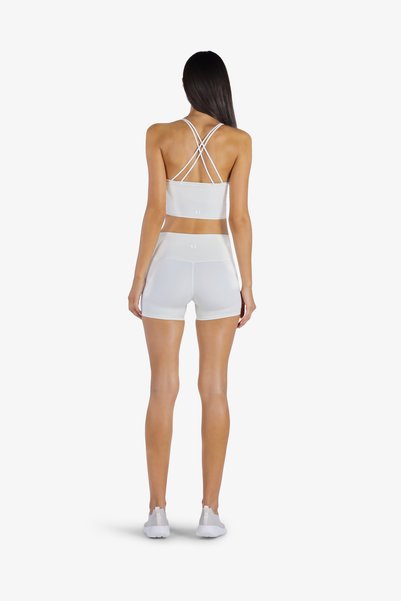 YesEco Women’s White Activewear High-Support Padded Cross-Fit Sports Bra | Recycled Fabric |