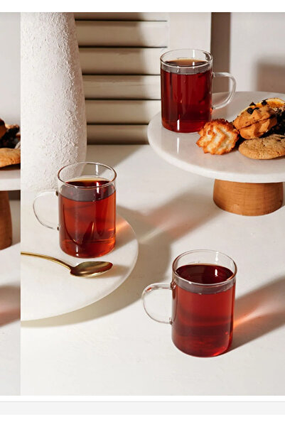 BLUE SİDE Pinterest Stil 6 Adet Isıya Dayanıklı Borosilikat Termısıl Bardak Ç...