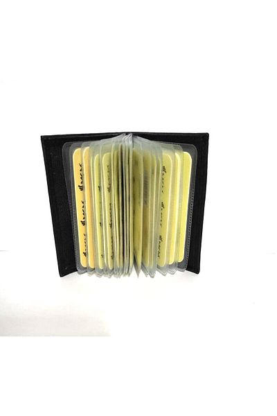 firdevsi hobi Genuine Leather Vertical 20 Pieces Transparent Card Holder Wallet