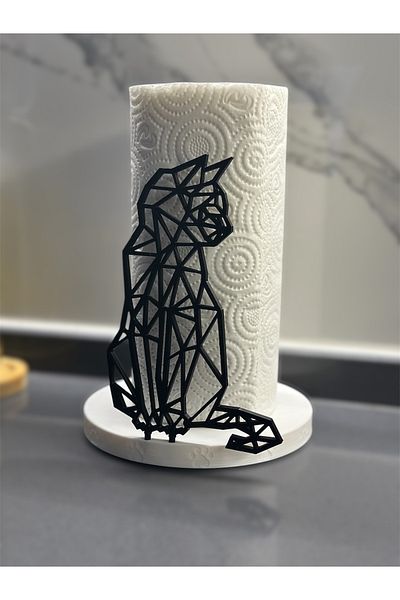 3D DESİNG MARKET Хартиена кърпа, стойка за котки и декоративна котка