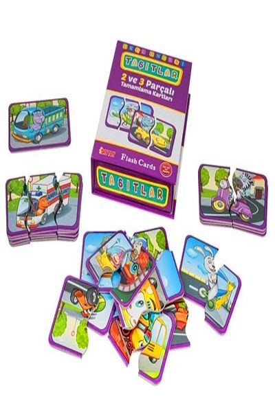 a v d a Diytoy My Baby's Intelligence Cards - Vehicles Flash Cards Completion Baby Puzzle