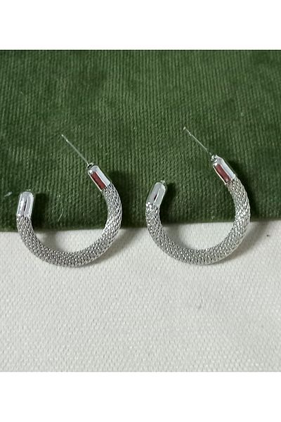 mos&more 3cm Small Silver Hoop Women's Earrings