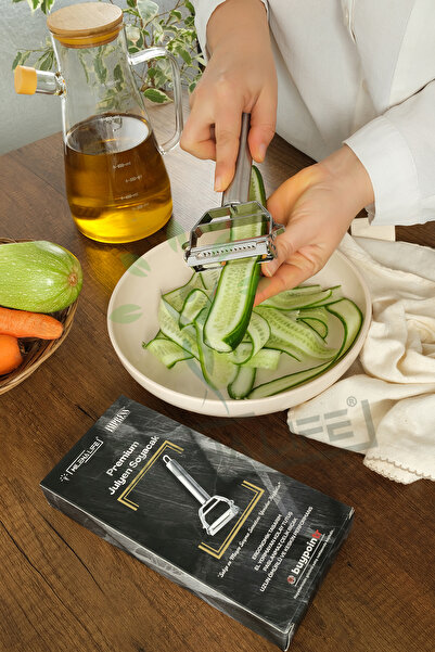 Milena Life 15 'li Pratik Paslanmaz Çelik Turbo Jülyen Meyve Sebze Soyucu Kes...