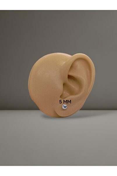 Kjewelry 925 Ayar Gümüş Yuvarlak Top Küpe ( 1 Çift )