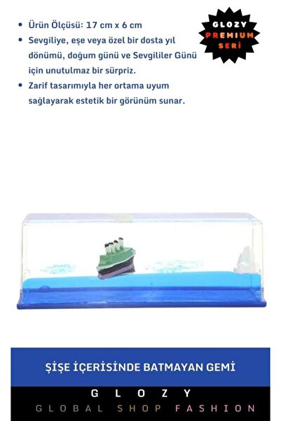 GLOZY Premium Seri Kız Arkadaş Sevgiliye Doğum Günü Batmayan Gemi Konseptli R...