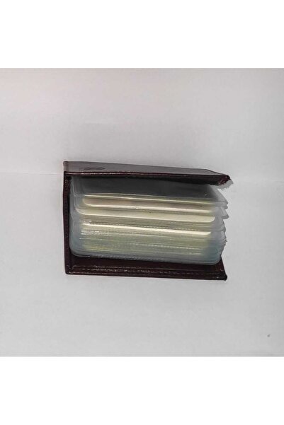 firdevsi hobi Πορτοφόλι από γνήσιο δέρμα κάθετο με 20 διαφανείς θήκες για κάρτες