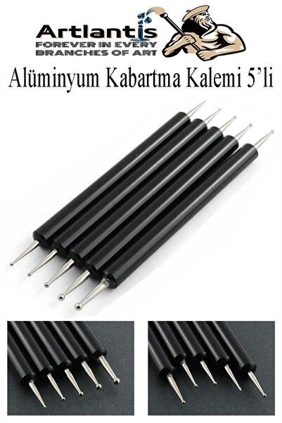 Artlantis Alüminyum Kabartma Kalemi 5 li 1 Paket Aliminyum Folyo Kabartma Çif...
