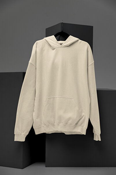 Butik Φούτερ Unisex με μακρύ μανίκι 2 νήματα χωρίς στάμπα K με κουκούλα