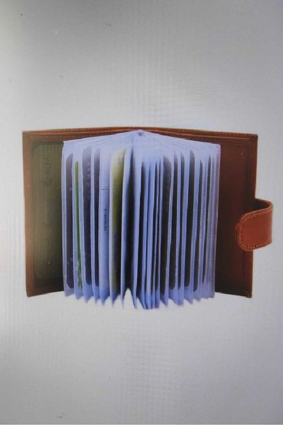 firdevsi hobi genuine leather vertical snap housing 20 transparent card holder wallet