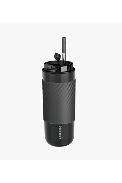 Lepresso كوب قهوة مع غطاء وقشة 520 مل - رمادي