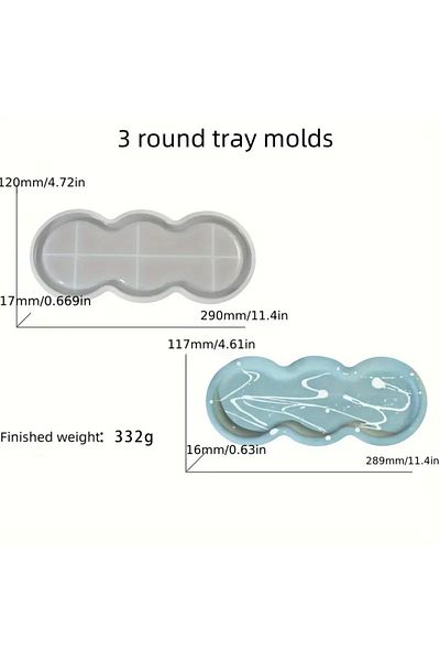 NorthAK Epoxy Silicone Decorative Tray Mold Large Size - Plaster Stoneware Silicone Mold