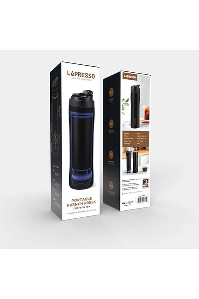 Lepresso Stainless Steel Portable French Press - Black