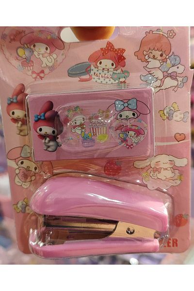 bundle island My Melody Model Small Size Stapler Set Pink (Stapler+Wire)