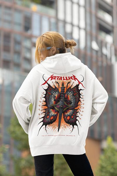 SEVBANO Metallica Printed Unisex Oversize Music Band Rock Metal Hoodie