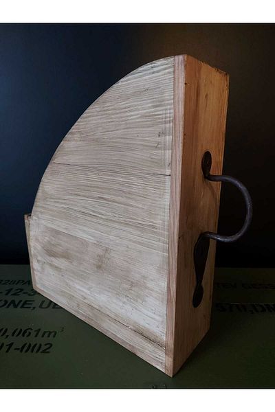 depo haki 30.5X10X26.5 Cm. Metal Handle Wooden Binder