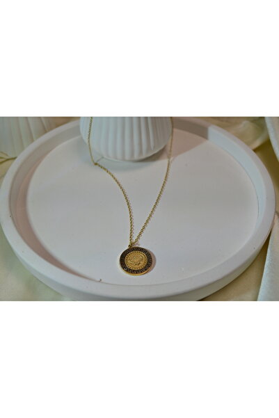 fezzstore Yüksek Kalite Gold 316L Çelik Tuğralı Kuyumcu Modeli Kolye