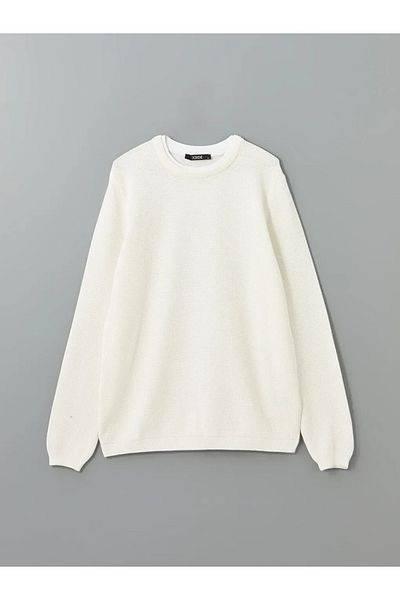 LC Waikiki Xside Ecru Crew Neck Long Sleeve Men's Knitwear Sweater