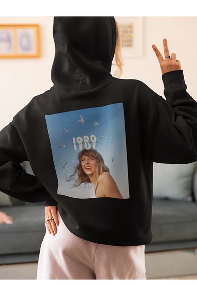 SEVBANO Hanorac supradimensionat unisex cu imprimeu Taylor Swift 1989
