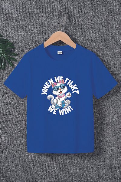 MYADA Tricou pentru copii cu imprimeu de pisici ornamentat premium 22535