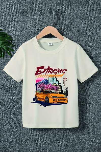 MYADA Tricou pentru copii cu imprimeu Premium Extreme Cars 22001