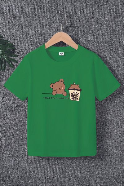 MYADA Tricou premium pentru copii cu imprimeu Hello Teddy Bear - 22005