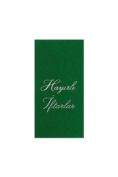 Story 33X33Cm Silver Leaf Ramadan Genealogy 16Pcs 1/8 Fold Green Color Paper Napkin