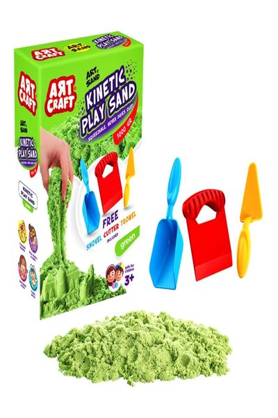 a v d a Aksesuarlı Yeşil Kinetik Oyun Kumu 1000 gr -dede