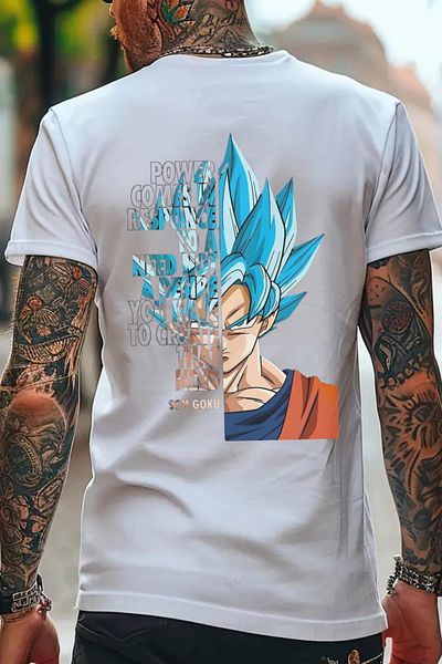 Massgai Tricou unisex oversize din bumbac cu model One Piece Monkey Nika Son Goku
