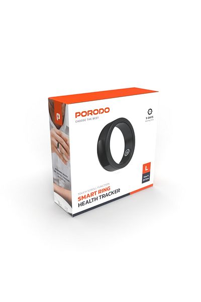 porodo Smart Wearable Ring Size 11 With Touch Function - Black