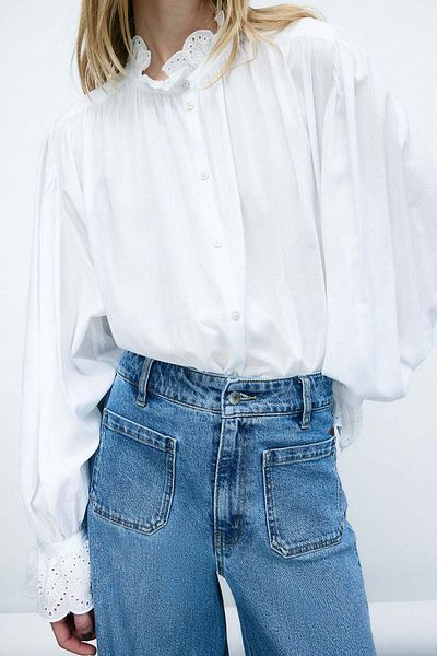 H&M Broderie anglaise-detail blouse