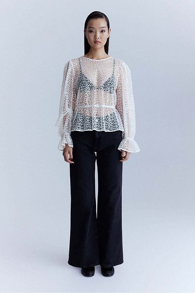 H&M Sequined peplum blouse