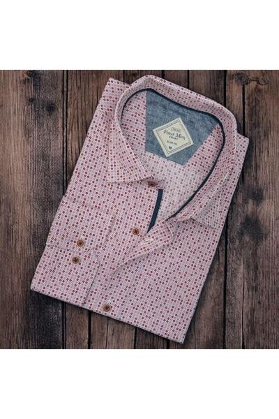 EREN STYLE Pamuk paketa ružičastih muških košulja dugih rukava ( Slim fit uzo...