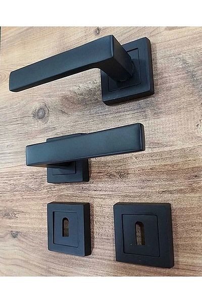 Yale Lama Square Rosette Matte Black Room Door Handle / 1 Set (2 PCS-FRONT AND REAR)