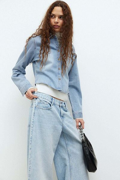 H&M Short denim shirt