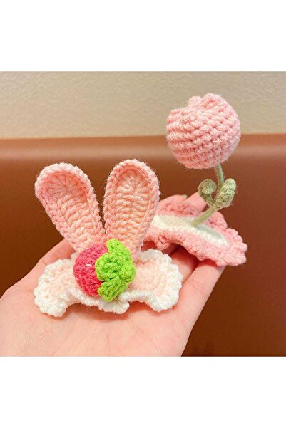 Kadın Girişimciler Atölyesi Pembeli 2'li Çıt Çıt Toka Niş Ürün Organik Handma...