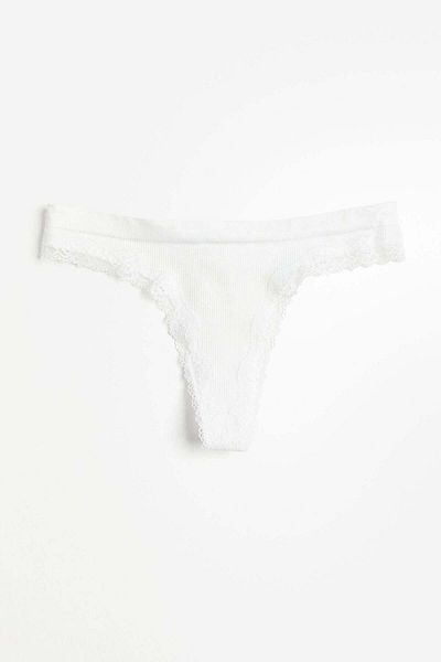 H&M 2-pack Seamless Lace-trimmed Thong Briefs